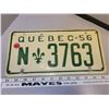 Image 1 : 1956 Quebec license plate