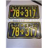 Image 1 : Pair of 1960 Quebec license plates (2)