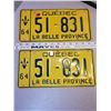 Image 1 : Pair of 1964 Quebec license plates (2)