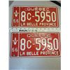 Image 1 : 1966 Pair Quebec license plates