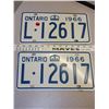 Image 1 : Pair Ontario 1966 license plates