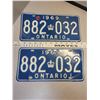 Image 1 : Pair Ontario 1969 license plates