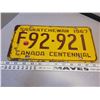 Image 1 : 1967 Sask trailer license plate