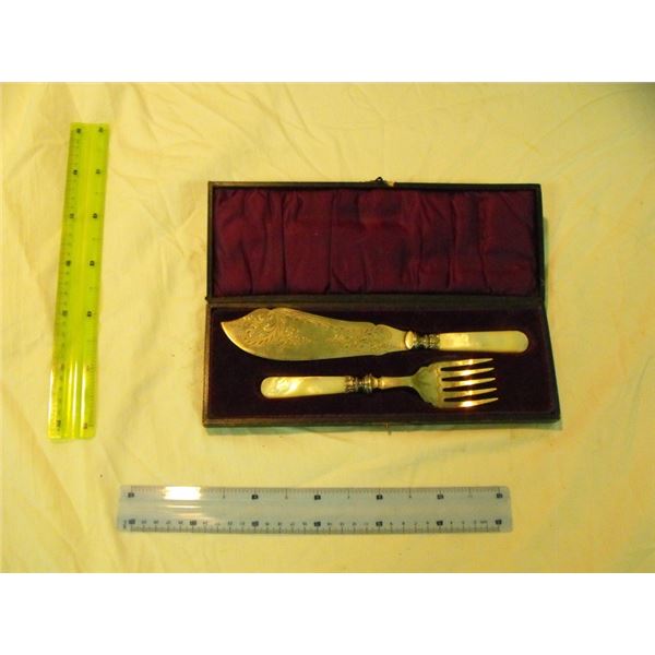 Carving set with ivory handles