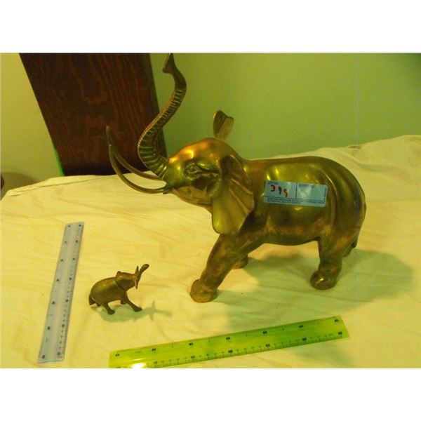 2 brass elephants - 1 big; 1 small