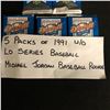 Image 2 : 5 PACKS OF 1991 UD LO SERIES BASEBALL (MICHAEL JORDAN BASEBALL ROOKIE)