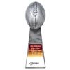 Image 1 : JOE MONTANA SIGNED FOOTBALL WORLD CHAMPION 15 INCH SILVER REPLICA TROPHY w/ COA