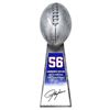 Image 1 : LAWRENCE TAYLOR SIGNED FOOTBALL WORLD CHAMPION 15 INCH REPLICA SILVER TROPHY WITH #56 STICKER w/ COA