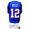 Image 1 : JIM KELLY SIGNED BLUE T/B CUSTOM FOOTBALL JERSEY (JSA)