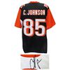 Image 1 :  CHAD JOHNSON SIGNED BLACK CUSTOM FOOTBALL JERSEY (SCHWARTZ)