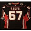 Image 1 : RICHARD RAKELL AUTOGRAPHED ANAHEIM DUCKS JERSEY (FRAMEWORTH COA)