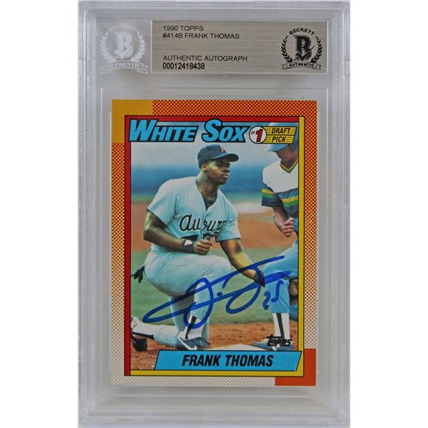 1990 TOPPS #414B FRANK THOMAS AUTHENTIC AUTOGRAPH (BECKETT AUTHENTIC)