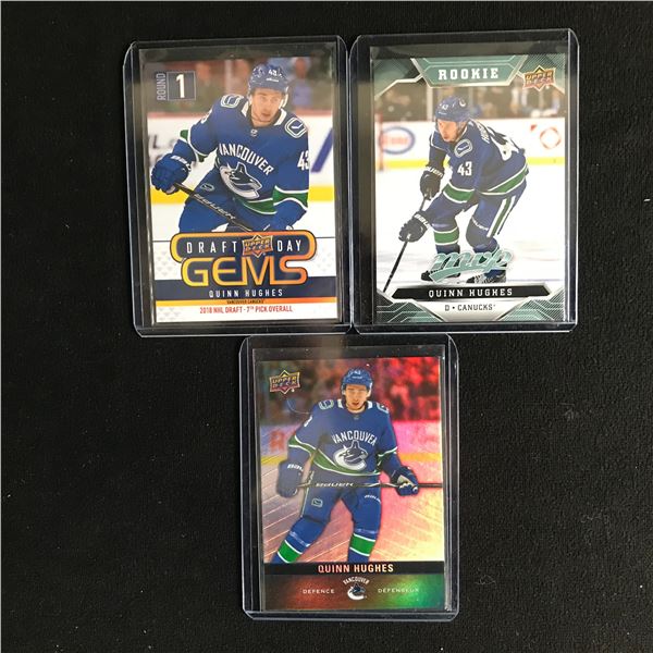 QUINN HUGHES HOCKEY CARD LOT