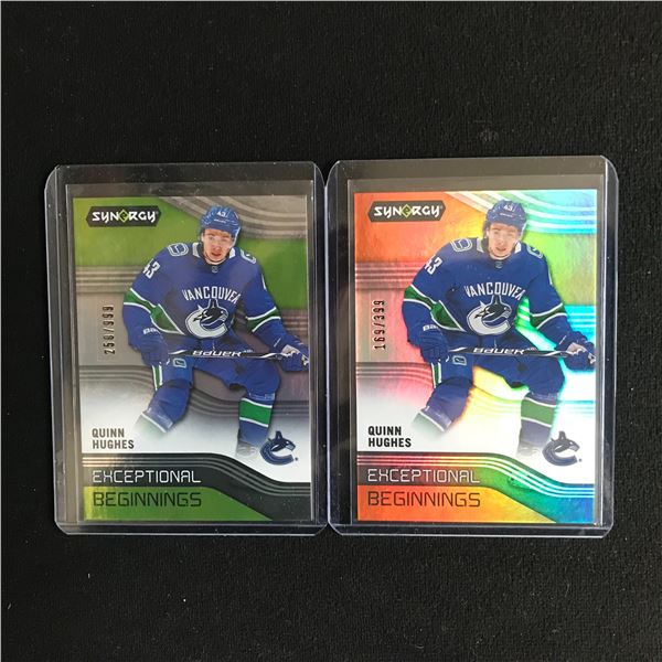 Quinn Hughes 2019-20 Synergy Exceptional Beginnings Hockey Card Lot