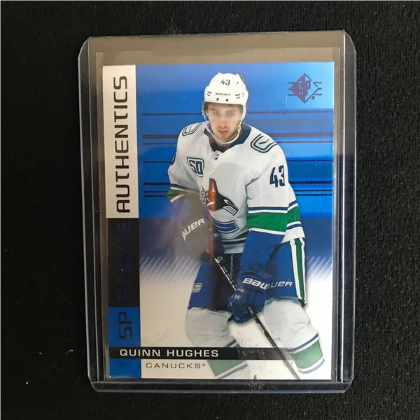 Quinn Hughes 2019/20 Sp Authentic Rookie Hockey Card Blue Foil