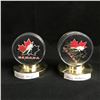 Image 1 : DEREK ROY & MANNY MALHOTRA SIGNED TEAM CANADA HOCKEY PUCKS