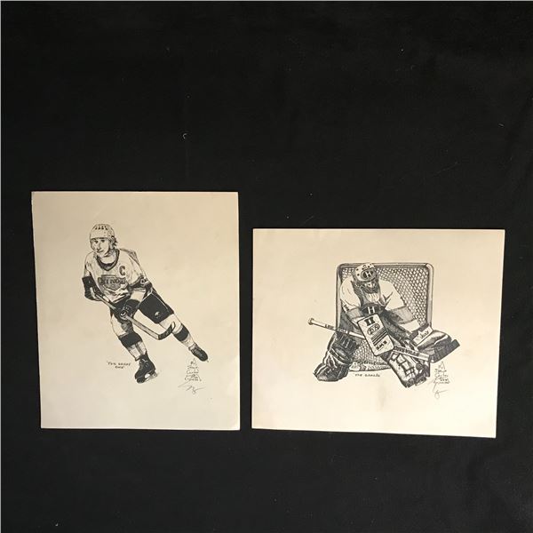 STEVE CARTER HOCKEY ART SKETCHES LOT (GRETZKY/ DRYDEN)