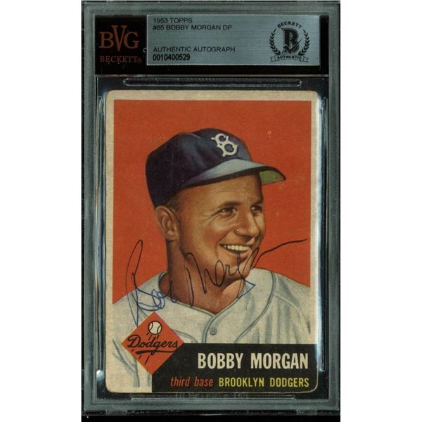 1953 TOPPS #85 BOBBY MORGAN DP AUTHENTIC AUTOGRAPH (BECKETT AUTHENTIC)