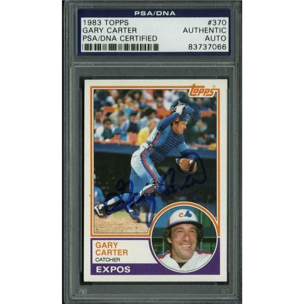 1983 TOPPS #370 GARY CARTER AUTHENTIC AUTO (PSA/DNA CERTIFIED)