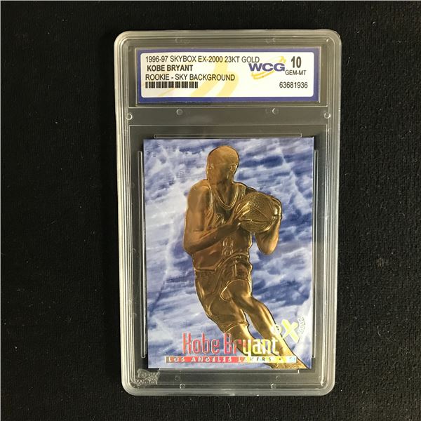 1996-97 SKYBOX EX-2000 23KT GOLD KOBE BRYANT Rookie Sky Background LIMITED EDITION (10 GEM MINT)