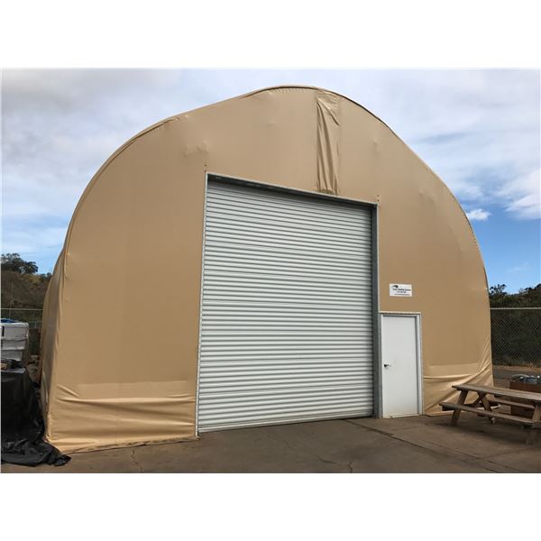 Large Tent Structure with Roll-Up Door (Taken Apart, Must be Picked Up on March 22)
