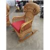Image 2 : 2 Matching Wicker Chairs 1) Rocker & Ottoman & Stand