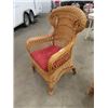 Image 3 : 2 Matching Wicker Chairs 1) Rocker & Ottoman & Stand