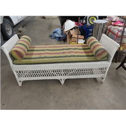 Wicker Settee 64"W 29"H 24" & Wicker Table