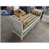 Image 2 : Wicker Settee 64"W 29"H 24" & Wicker Table