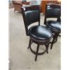 Image 2 : 3 Wooden Upholstered Bar Stools