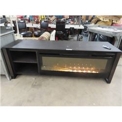 Big Screen TV Stand w Elec Fireplace Heater w Remote 26"H 75"W 21"D