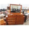 Image 2 : 3 Pc BR Set - Dresser w Mirror - 43" x 67" x 17" , Mirror is  33" X 45" Nite Tables 28"H 26" W 17"