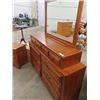 Image 3 : 3 Pc BR Set - Dresser w Mirror - 43" x 67" x 17" , Mirror is  33" X 45" Nite Tables 28"H 26" W 17"