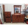 Image 1 : 4 Pc BR Set Dresser & Mirror 40"H 60"W 18"D-Plus Mirror 32" x 40" , 2 Nite Tables 26"H 30"W 16" D x 