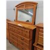 Image 3 : 4 Pc Pine BR Suite Dresser & Mirror 48" 57" 19 " PLus Mirror is 34" x 41", 2 Nite Tables 26"H x 26"W