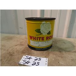 Vintage White Rose Grease Can 5 LB 1940's Era