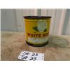 Image 1 : Vintage White Rose Grease Can 5 LB 1940's Era