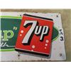 Image 2 : Vintage 1960's 7UP Sign- Metal Embossed 9.5" x 24"