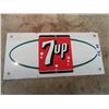 Image 1 : Vintage 1960 7 UP Sign- Metal 9.5" x 20"