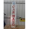 Image 1 : Metal Hand Painted 25 Cents Car Wash- Art Deco-ish Cool Sign