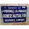 Image 1 : Porc Portage La Prairie Farmers Mutual Insurance 14" x 20" - Old Local Sign - Vintage