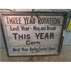 Old Wooden Seed Plant Sign - Three Year Rotation 23" x 30" - Its so Old it has Square Nuts!