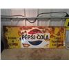 Image 1 : Metal Embossed Pepsi Cola Sign 17.5" x 47"