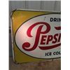 Image 2 : Metal Embossed 1955 Pepsi Cola Sign 57" X 35"