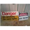 Image 1 : 2 Metal Signs 1) Danger- No Smoking 12" x 21" & 1) Danger High Voltage 10" x 14"