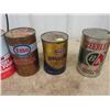 Image 2 : 6 Quart Oil Cans - Empty BA, 3 Full Int, Full Esso & Full Texaco