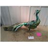 Image 1 : Beautiful Metal Peacock Ornament 20" Tall & 36" From Tail to Beak