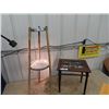 Image 1 : 2 Plant Stands/Table 1) 16" x 16" x 12" & 1) 36" Tall