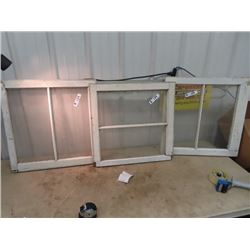 3 Vintage WIndow Panes 23  x 24 