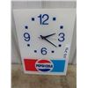 Image 1 : Plastic Pepsi Clock 12" x 16"